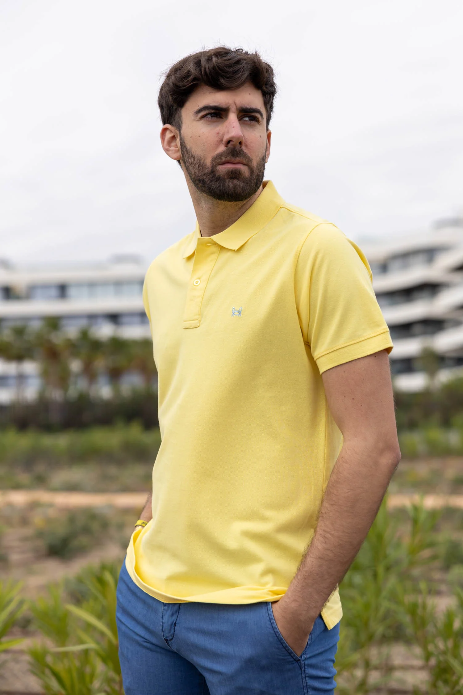 Polo Básico Manga Corta Amarillo