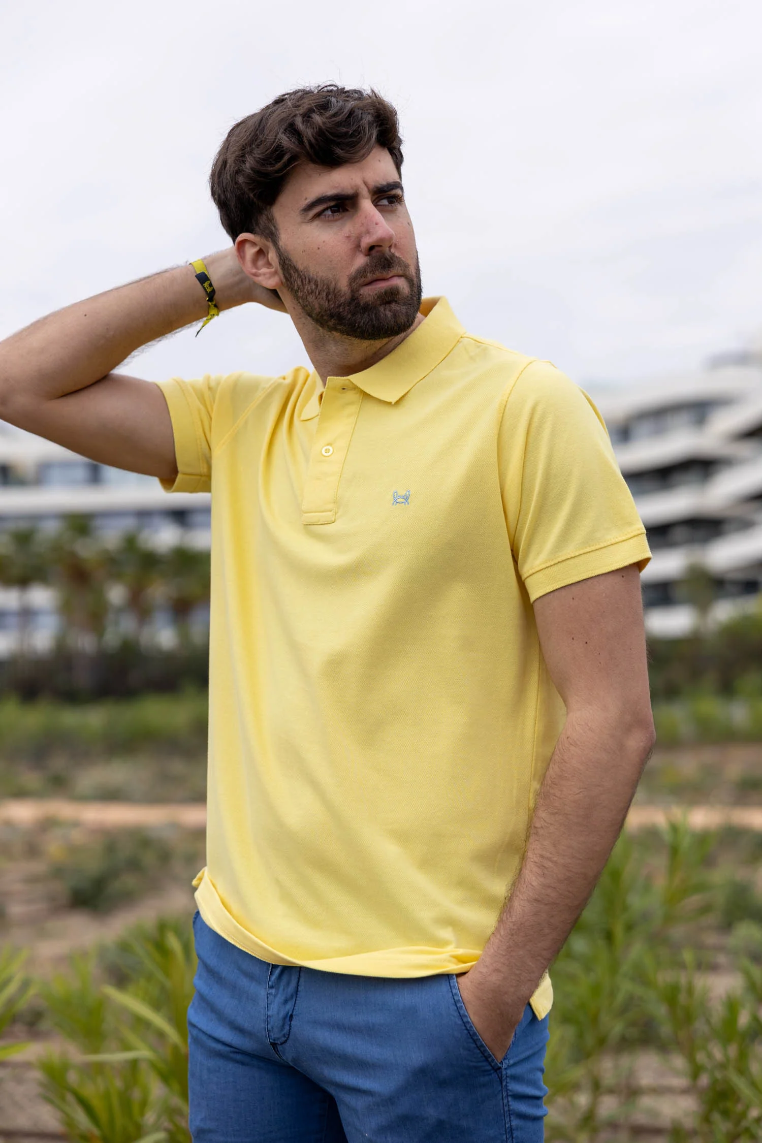 Polo Básico Manga Corta Amarillo - Imagen 4
