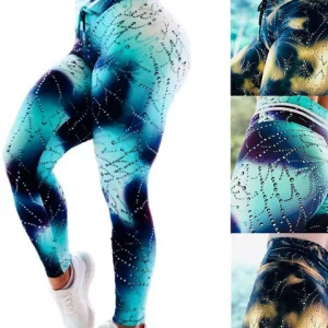 Leggings de yoga con estampado 3D de gotas de agua Feng navideñas