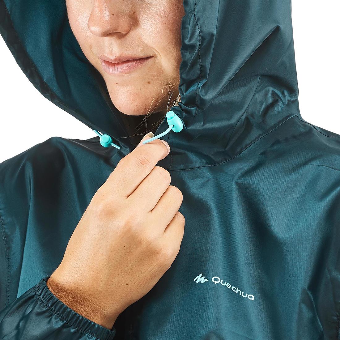 Chubasquero de montaña y trekking media cremallera Mujer Quechua Raincut - Imagen 6