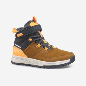 Botas cálidas impermeables senderismo SH500 piel tira autoadherente niños 24-34