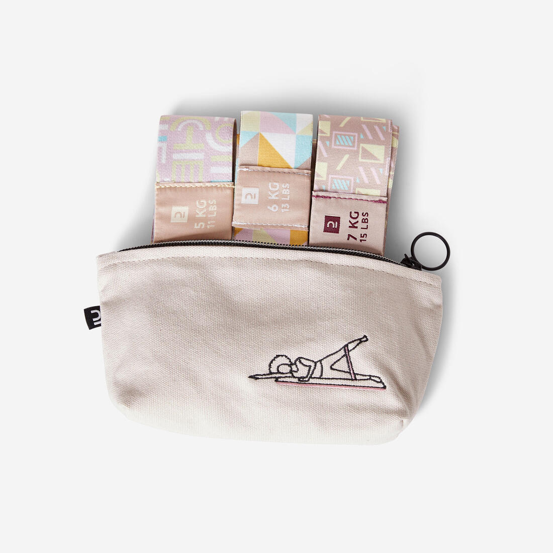 Kit 3 Minibandas Elásticas Fitness Textil Resistencia 5-6-7 kg - Imagen 4