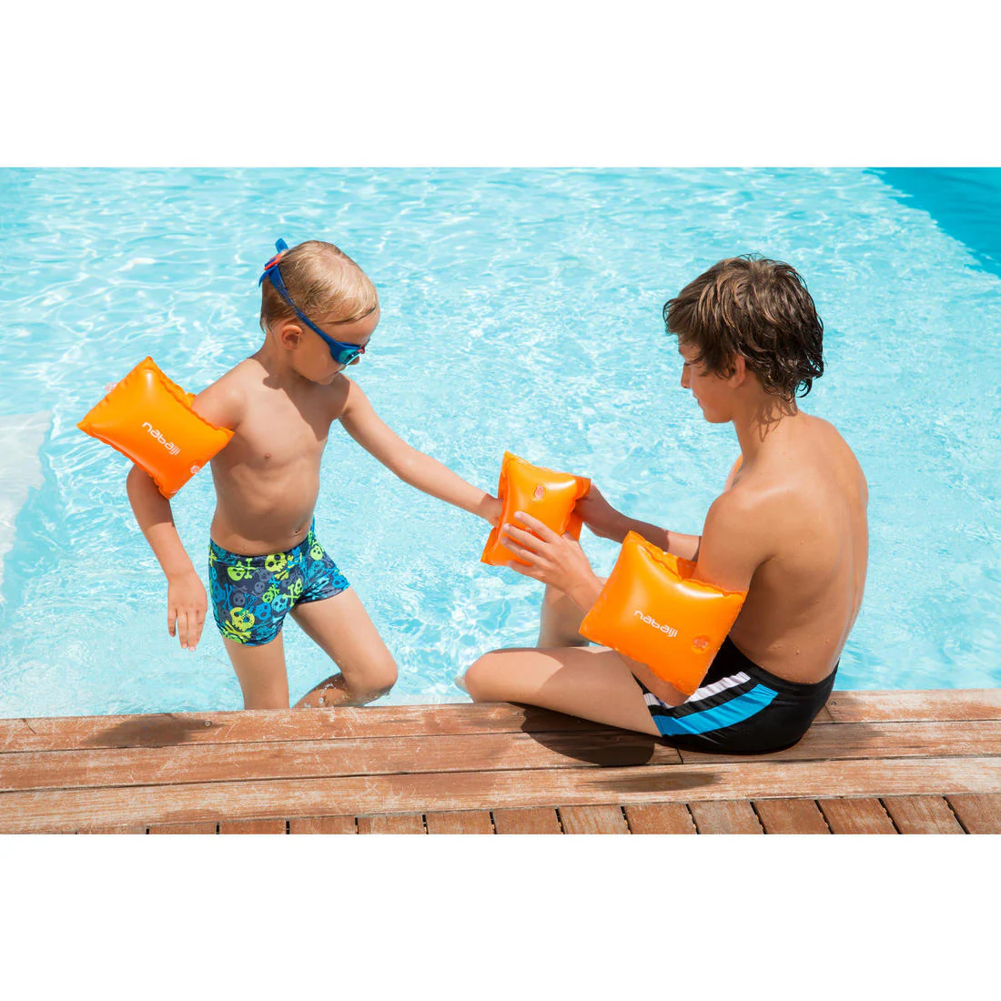 Manguitos piscina Niños Bebés 11-30 Kg naranja - Imagen 7